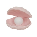 Détail de la veilleuse en forme de coquillage rose avec perle blanche lumineuse - 0,2W / Rose