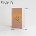 Pink cartoon gift bags with yellow flowers and stickers for Children's Day set of 6 - Style D / 6 Bags + 6 Stickers