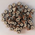 Macro shot of brown rhinestone paved large hole beads with silver metal core for jewelry DIY - Brown