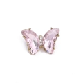 Elegante spilla a farfalla con cristalli rosa e diamanti scintillanti su base oro - Farfalla in Gemma Rosa
