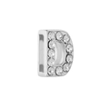 Silver letter D charm with clear cubic zirconia for 10mm DIY slider bracelets - Letter D / 10mm Full Drill Letter / Silver