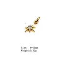 Golden eight-point star charm with zircon inlay, size 8x11mm and weight 0.32g - Style 11# Star