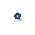 Broche florale en acrylique bleu foncé et blanc crème avec une texture lisse et brillante - Bleu Foncé Motif Eau
