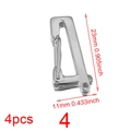 Set of 4 polished stainless steel lobster clasps in silver, size 23mm x 11mm - Steel 4