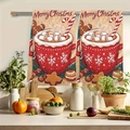 Christmas microfiber kitchen towels with red mug and gingerbread man festive prints - Design 22 (2PCS)