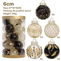Set di 25 palline di Natale oro e nero da 6 cm in cilindro di plastica trasparente - Oro Nero