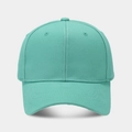 Close-up of mint green baseball cap showing high-quality twill cotton texture and stitching - Adjustable / Teal