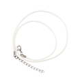 White waxed cord necklace with silver lobster clasp and extension chain for DIY jewelry - White