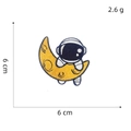 Detailed size chart showing 6x6 cm cute astronaut and yellow moon embroidery patch - 8# Astronaut (On Moon)