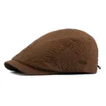 Brown duckbill cap featuring breathable waffle textured fabric and side metal plaque - Adjustable / Coffee