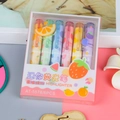 6-pack of colorful fruit-scented mini highlighters in a clear storage box - Fruit Series Mini (6 Pcs)