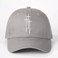 Cappellino da baseball regolabile in cotone grigio con croci bianche per protezione - Grigio