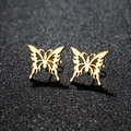 Elegant gold hollow butterfly stud earrings made of stainless steel with a vintage design - Butterfly / Gold