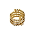 Anello a spirale multistrato placcato oro 18k con pietre di zircone scintillanti - Aperto Regolabile / Anello in Zirconia Bianca