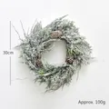 30cm künstlicher Weihnachtskranz mit verschneiten Nadeln und echten Zapfen - 30CM Zapfen-Stil