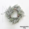 30cm kunstmatige kerstkrans met besneeuwde naalden en natuurlijke dennenappels - 30CM Dennenappel Stijl