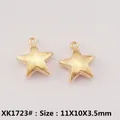 Matte gold star charms for jewelry making, dimensions 11x10x3.5mm for DIY bracelets - XK1723# KC Gold