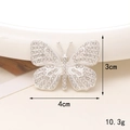 Sparkling silver butterfly charm with white crystals for DIY accessories, 4x3cm size - D1704-Silver White Butterfly