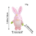 Gnomo pasquale di peluche rosa con orecchie da coniglio e fiore da 18 cm - Rosa (Fiore)