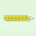 Mini portapillole rettangolare 7 giorni in giallo traslucido con catenella a sfere d'argento - Giallo Trasparente