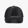 Gorra de béisbol clásica en denim negro lavado con acabado vintage y diseño de seis paneles - Negro