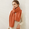 Massiver orangefarbener Rippstrickschal für Damen aus dickem Kaschmir-ähnlichem Stoff - Orange