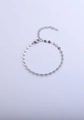 Close-up of silver stainless steel chain bracelet with lobster clasp and extender link - 17+5cm / Silver 4mm Plate Style