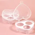 Caja de almacenamiento para esponjas de maquillaje con forma de corazón y 3 compartimentos - Caja Corazón Vacía