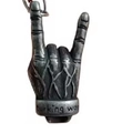 Vintage stainless steel middle finger gesture pendant with detailed rock hand texture - Skull Middle Finger Style (E0412-21) / Without Chain