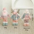 Lot de nains de Noël roses incluant Père Noël, renne et bonhomme de neige de 35 cm - Trio Rose Bonhomme de Neige Père Noël Renne Debout