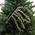 Golden glitter berry branch for Christmas tree decor, 30cm festive DIY sparkling stem - 30cm / Champagne
