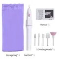 Kit trapano elettrico per unghie portatile con 5 punte, custodia e penna bianca - Bianco