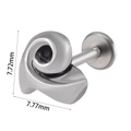 Stud labret en acier inoxydable argenté en spirale avec dimensions 7,72mm x 7,77mm - Spirale