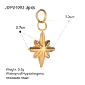 Set di 3 ciondoli a stella in acciaio inossidabile dorato, impermeabili e ipoallergenici per DIY - 3 Ciondoli Stella Oro (JDP24002)