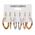 Set di 6 paia di orecchini a cerchio e a perno in oro, argento e oro rosa - Set da 6 paia / Oro & Argento & Oro Rosa