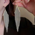 42# Hook - 925 Sterling Silver Earring Post Geometric Tassel