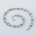 Collana hip hop in filo spinato argento con chiusura a moschettone in acciaio lucido - Collana in Filo Spinato (KN289636-Z)