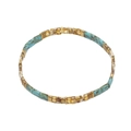 Bohemian Tila bead bracelet featuring turquoise, amber, and marble textured white stones - Turquoise/Amber Gold/White Marble (TL-B23091201A)