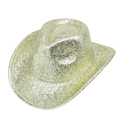 Champagne gold sequin western cowboy hat with wide brim for party stage events - M(56-58cm) / Champagne