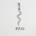 Silver snake pendant crafted in stainless steel with textured scales finish, model PZ10 - PZ10-Snake / Steel