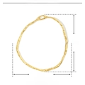 Technical dimensions of gold irregular round stainless steel earring pendant, 31mm x 36mm - YE187-Gold Irregular Ring