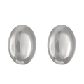 Orecchini a perno ovali in acciaio al titanio argento lucido con finitura a specchio - Stile Specchio Ovale Argento (N-493)