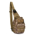 Tactical canvas sling bag in khaki camouflage pattern with MOLLE webbing system - Tan Python Pattern