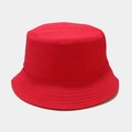 Classic bright red canvas bucket hat with reinforced multi-row brim stitching details - M (56-58cm) / Red
