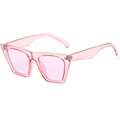 Modische Oversize-Quadrat-Sonnenbrille mit transparentem rosa Rahmen und Gläsern - Transparenter Rosa Rahmen Rosa Gläser
