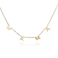 Detailed view of polished gold necklace featuring individual MAMA letter pendants - Gold MAMA Individual Letters