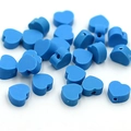 Blue heart-shaped polymer clay spacer beads with holes for DIY jewelry making - 100 Pcs/Pack / Blue