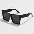 Gafas de sol cuadradas oversize futuristas en resina negra brillante y montura - Negro