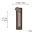 Brown embroidered zipper patch with dimensions 3.8cm x 12.1cm for DIY clothing repair - 11779 (12.1x3.8cm/1.95g)