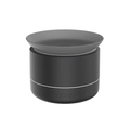 Black cylindrical 3D flame aroma diffuser with dual control buttons on white background - DQ715 Cylindrical Type / Black